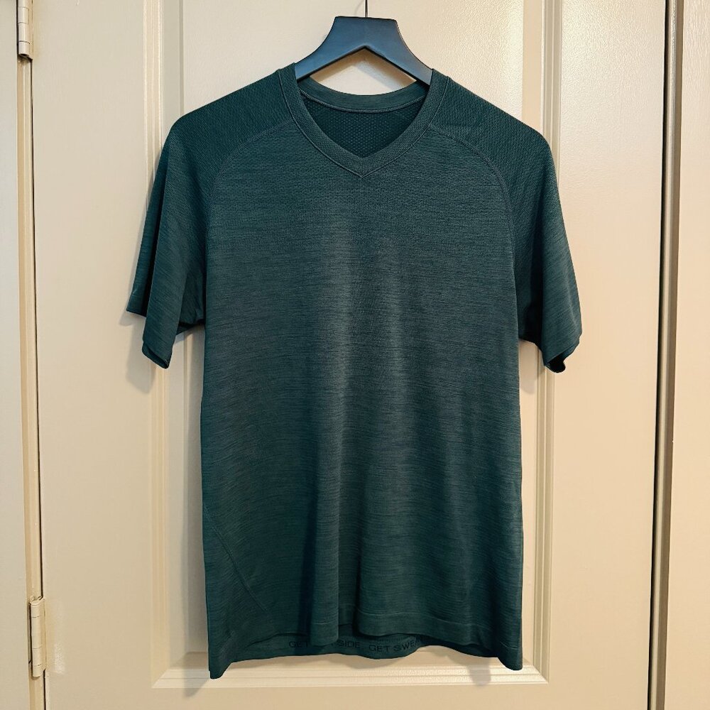 Lululemon Metal Vent Short Sleeve V-Neck Tee - Green - Small